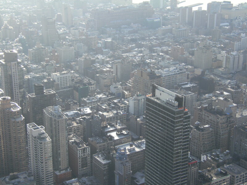 Aerial view of a dense city