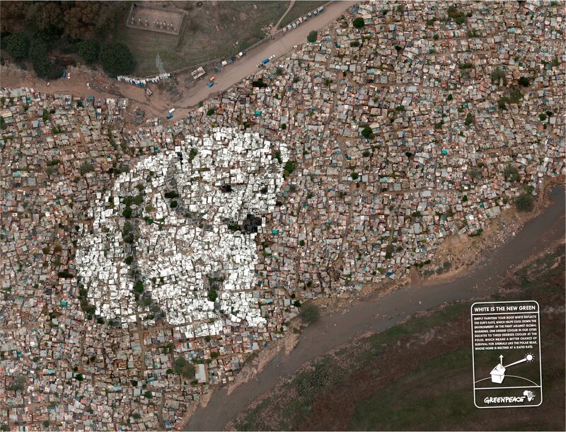 Aerial view of a densely populated settlement