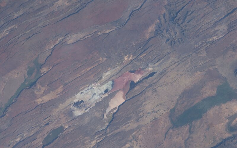 Aerial view of a desert landscape