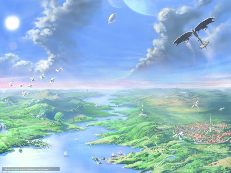 Aerial view of a fantasy landscape