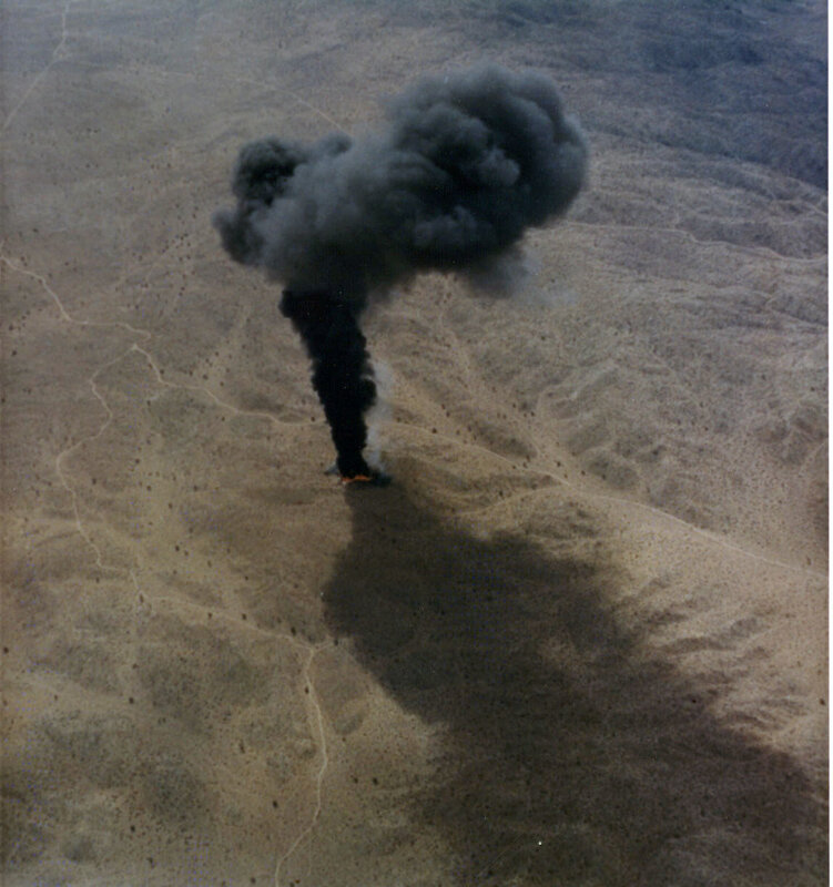 Aerial view of a fire