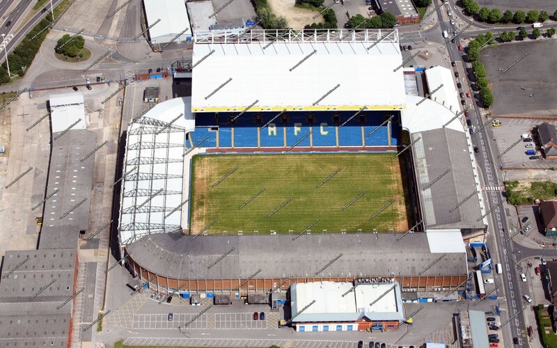 Aerial view of a football stadium