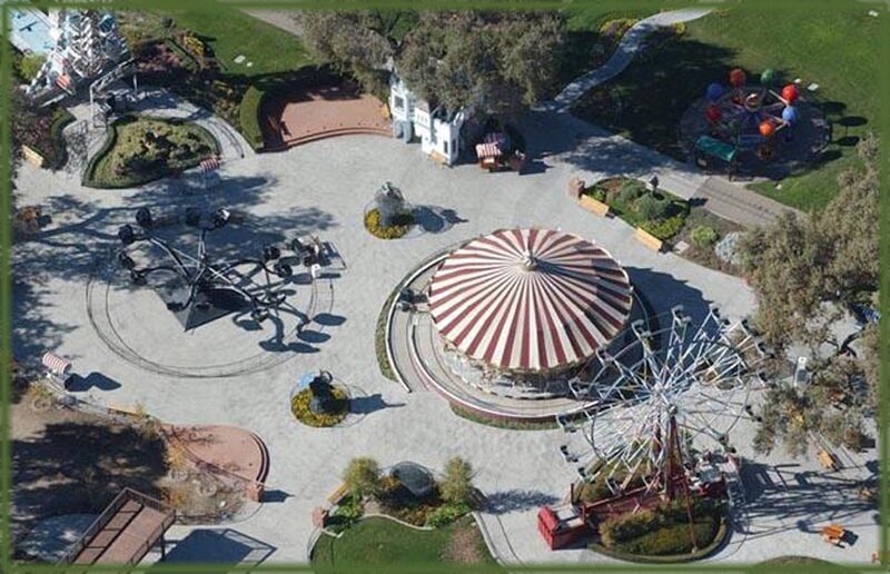 Aerial view of a funfair