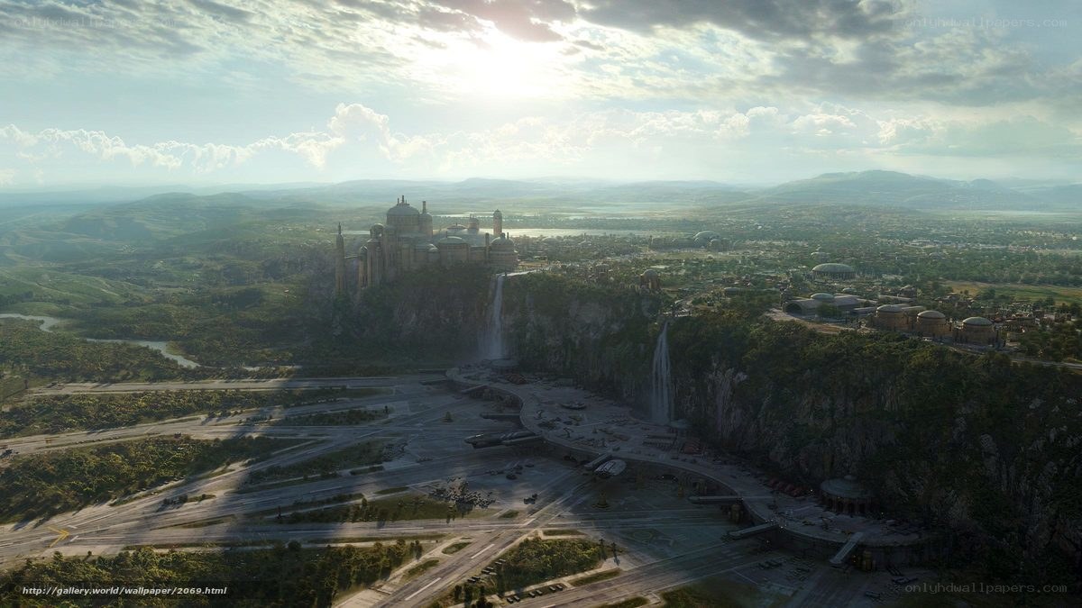 aerial view of a futuristic city