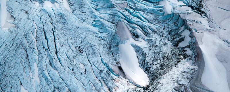 Aerial view of a glacier