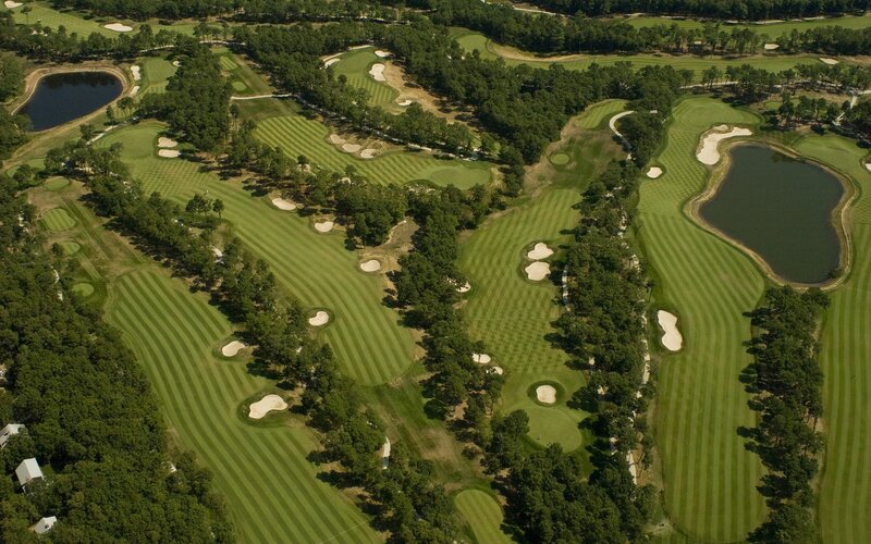 Aerial view of a golf course