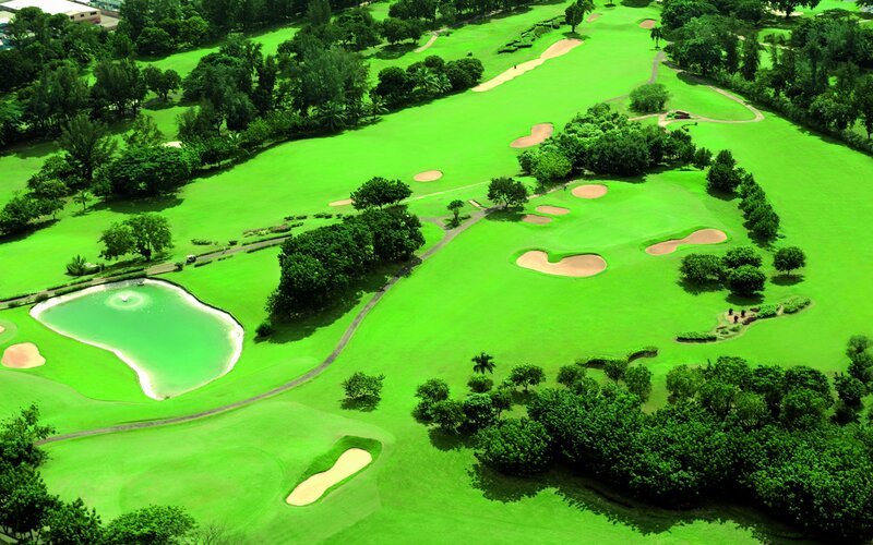 Aerial view of a golf course