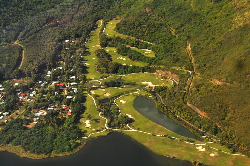 Aerial view of a golf course