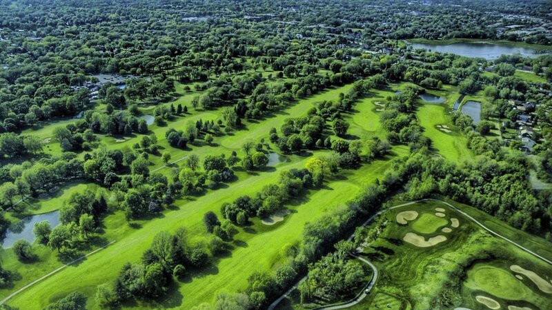 Aerial View of a Golf Course — Green
