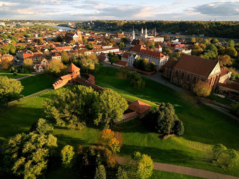 Aerial View of a Historic City — Green