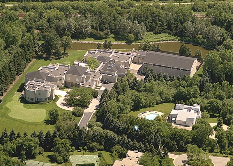 Aerial view of a large estate