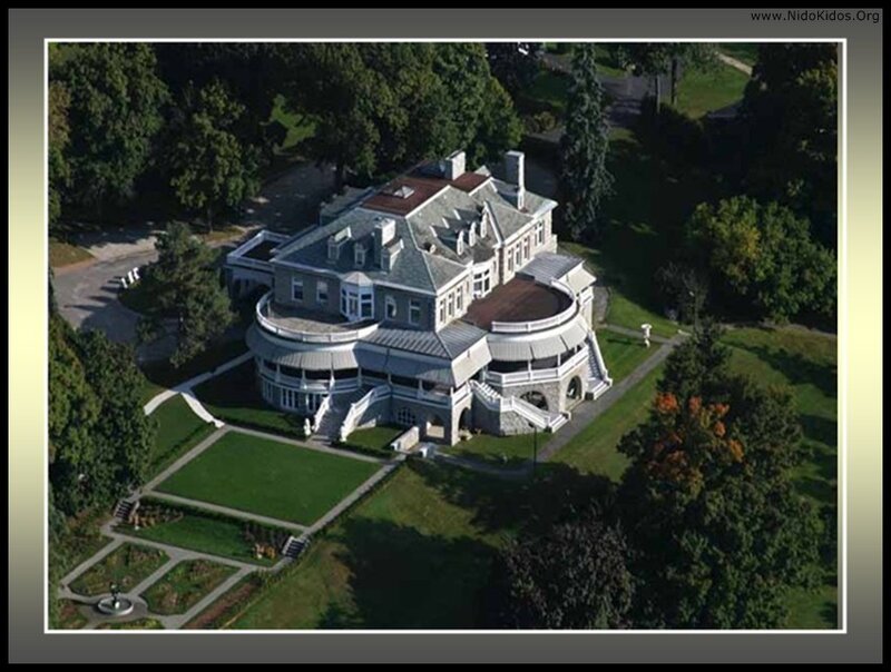 aerial view of a large mansion