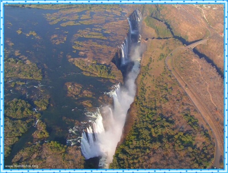aerial view of a large waterfall