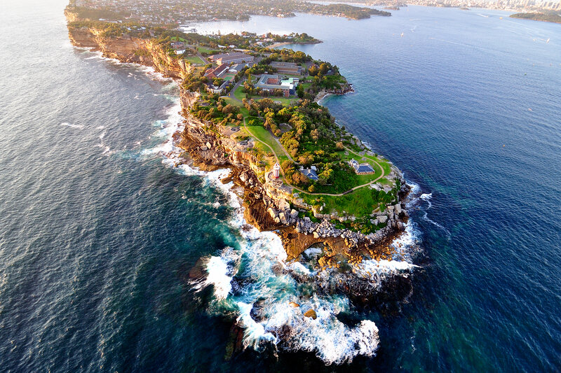 Aerial View of a Lighthouse — Blue