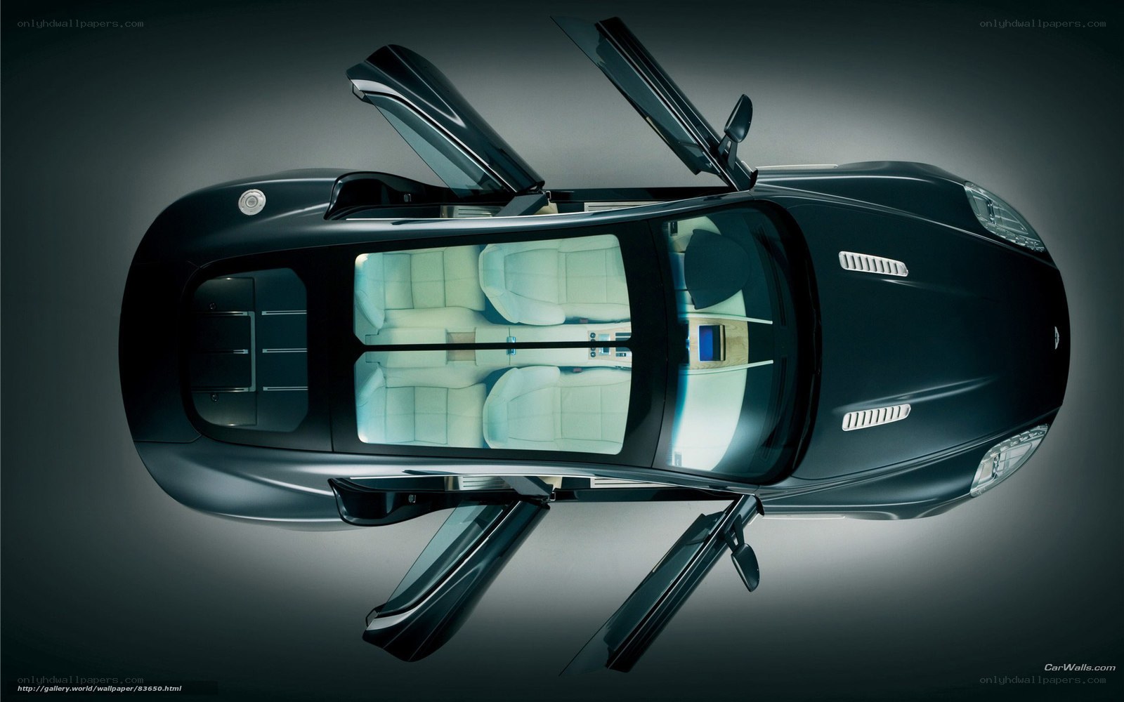 Aerial view of a luxury car