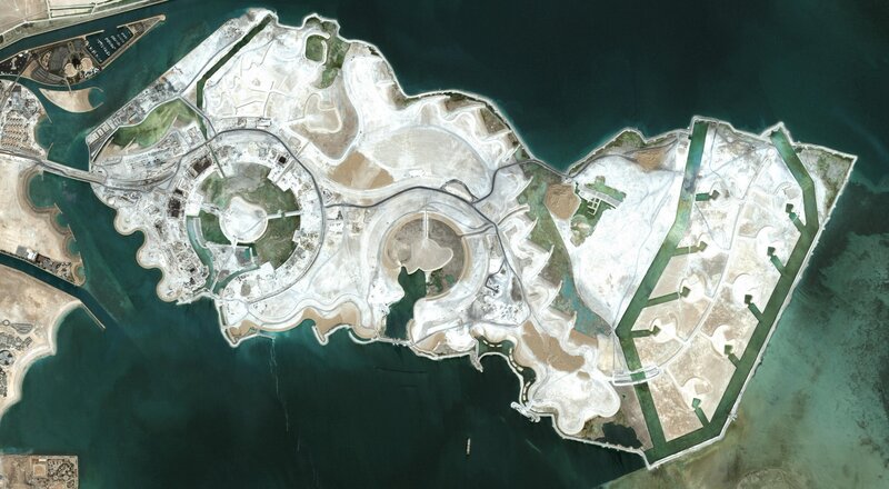 Aerial View of a Man-made Island