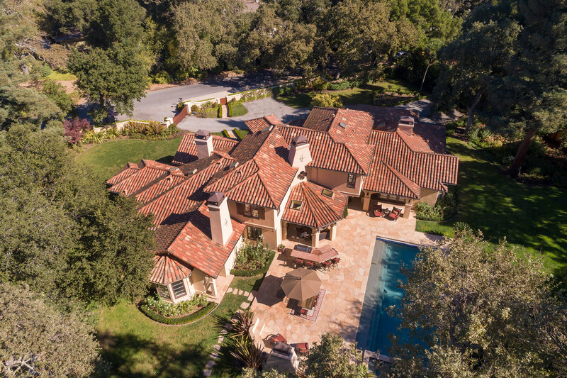 Aerial View of a Mansion — Brown