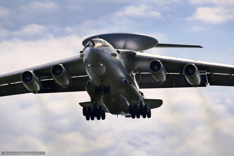 Aerial view of a military aircraft