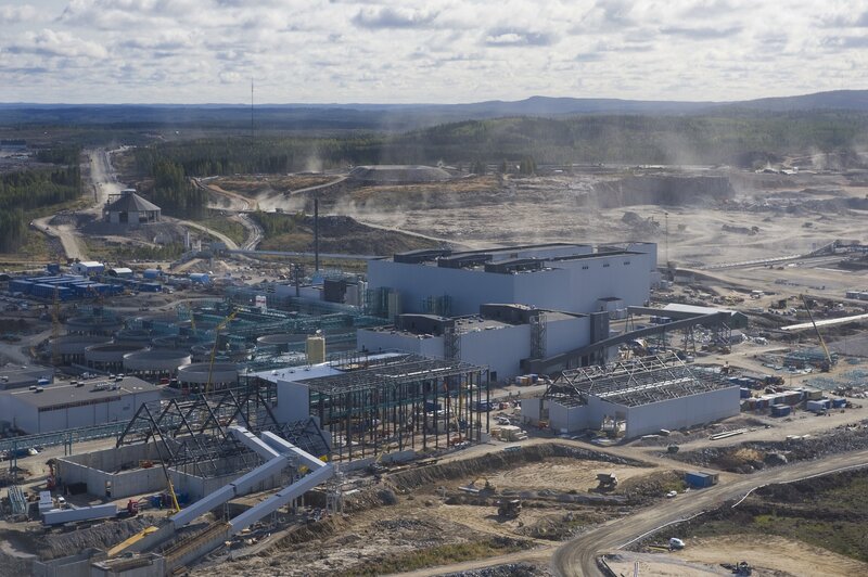 Aerial view of a mining facility
