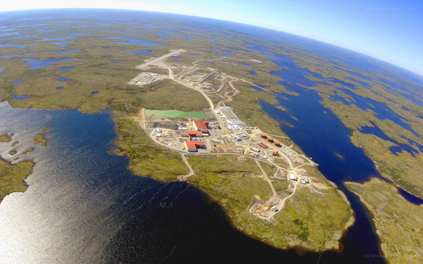 Aerial view of a mining facility