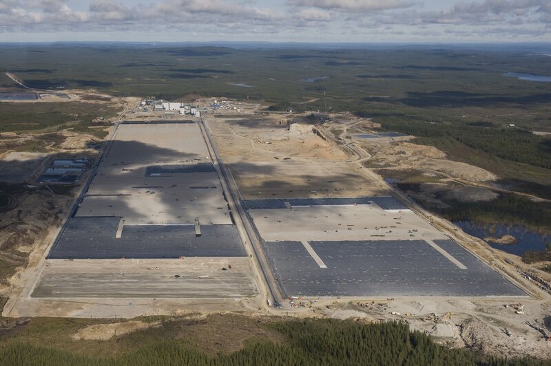 Aerial view of a mining site