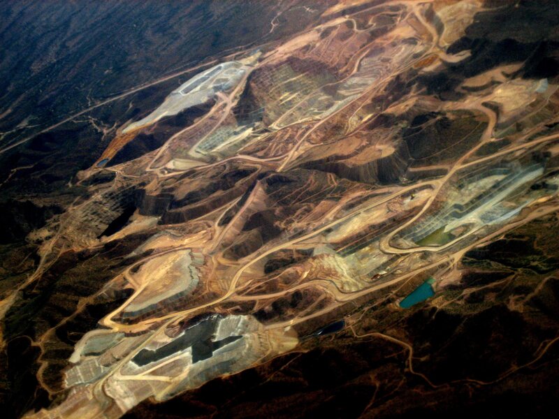 Aerial view of a mining site