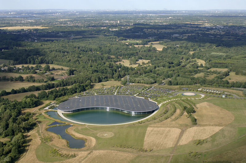 Aerial view of a modern building