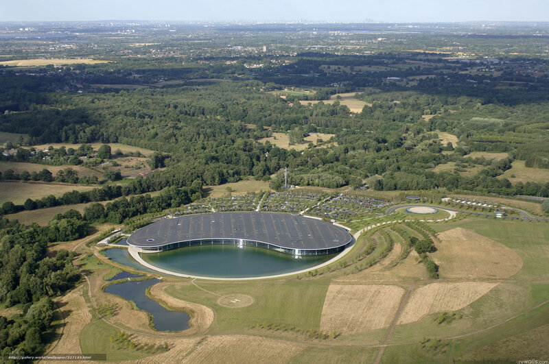 Aerial view of a modern building