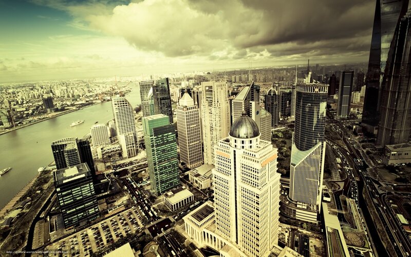 Aerial view of a modern city