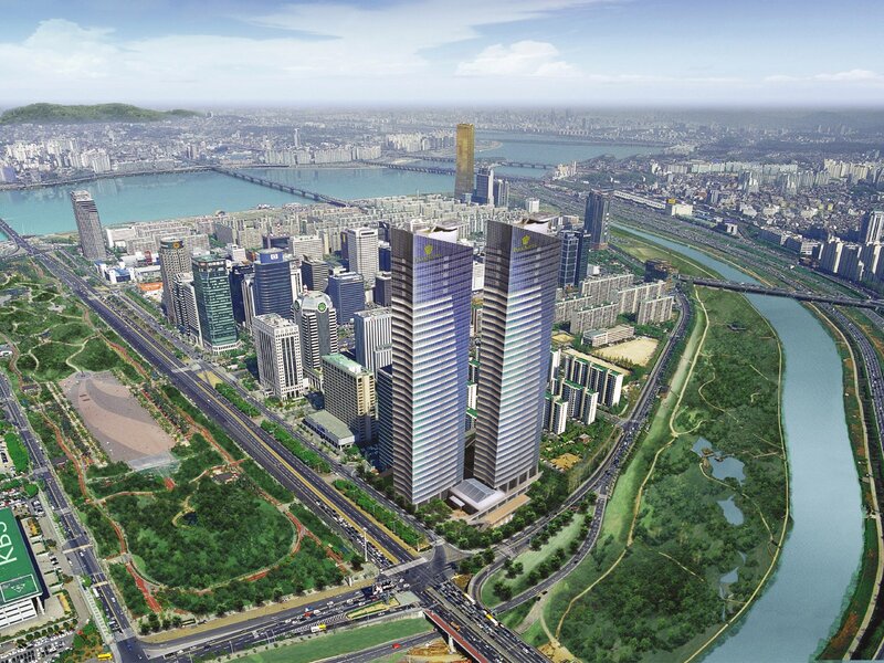Aerial view of a modern city
