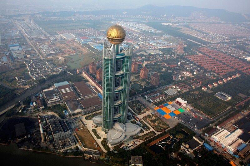 aerial view of a modern tower
