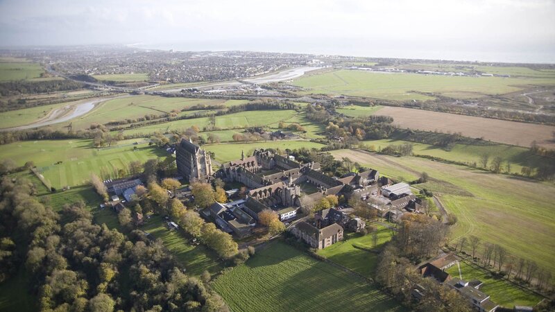 Aerial View of a Monastery