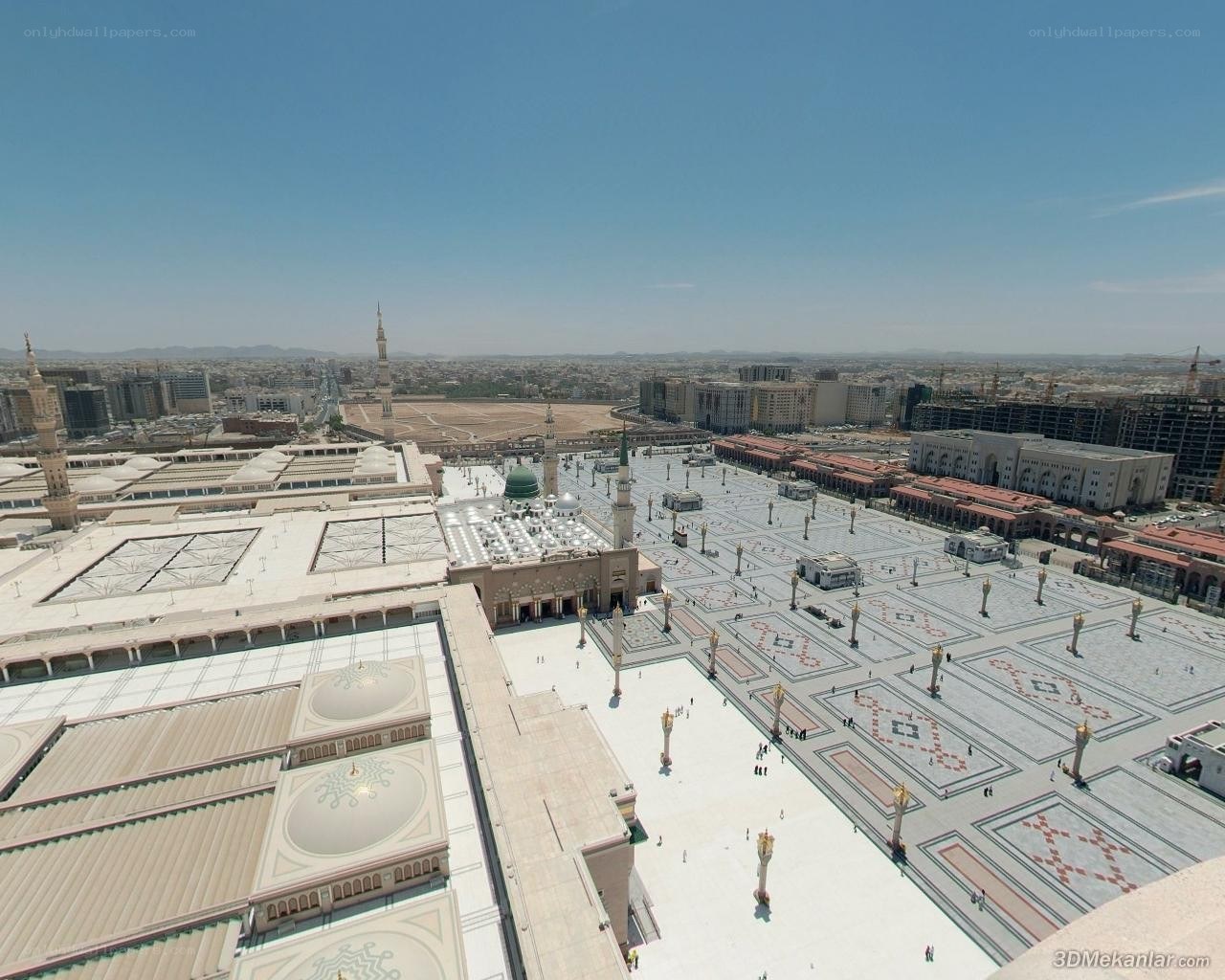 Aerial view of a mosque