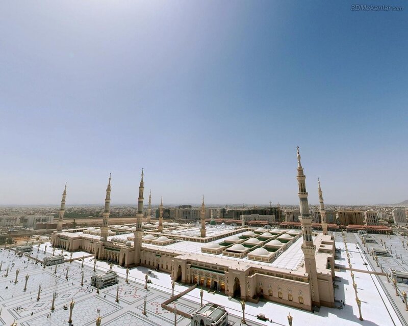 Aerial view of a mosque