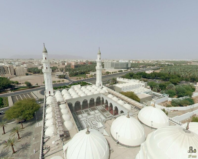 Aerial view of a mosque