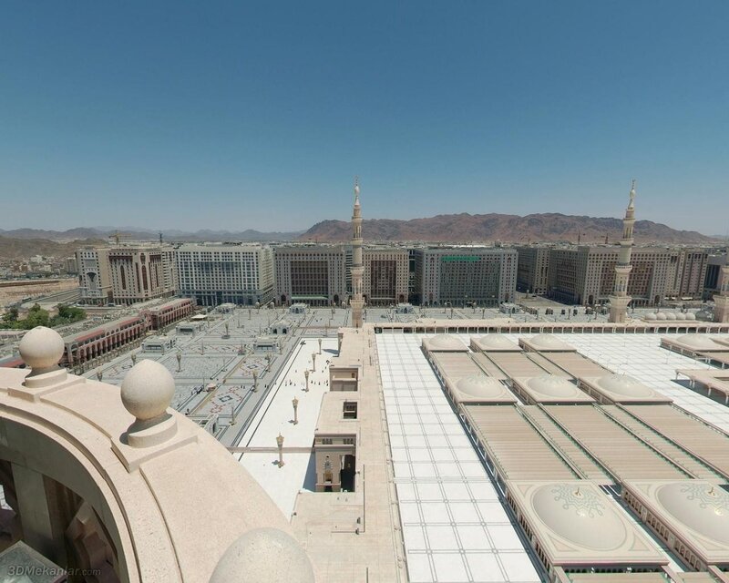 Aerial view of a mosque complex