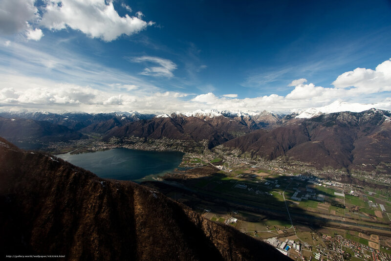 Aerial view of a mountain lake