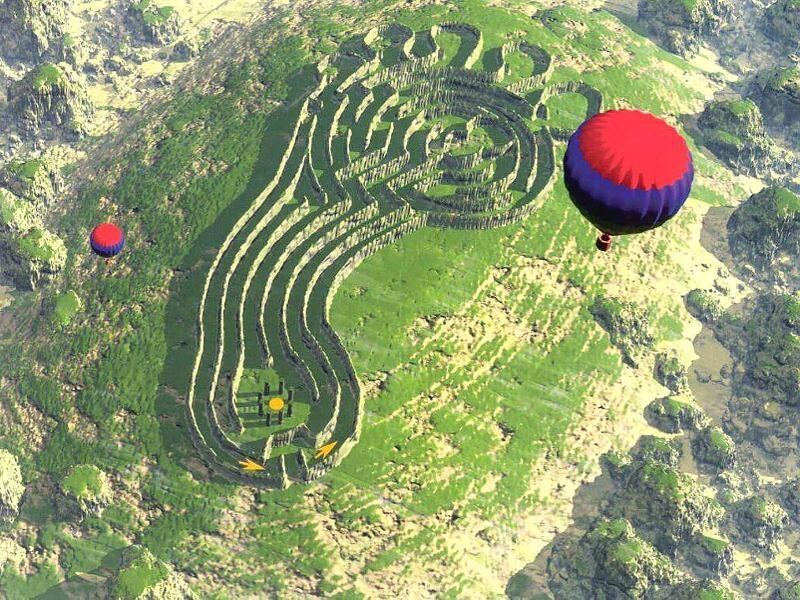 Aerial view of a mountain maze
