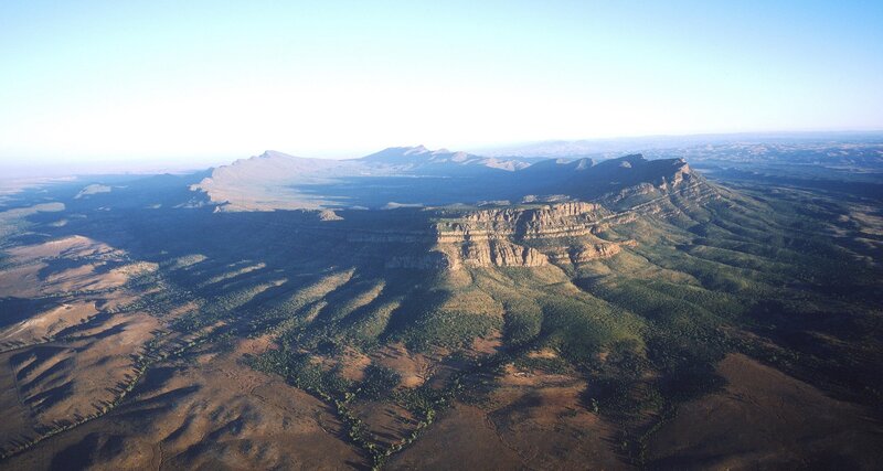 Aerial view of a mountain plateau
