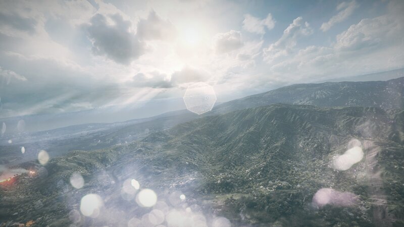 Aerial view of a mountainous landscape
