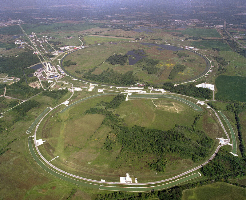 Aerial view of a particle accelerator
