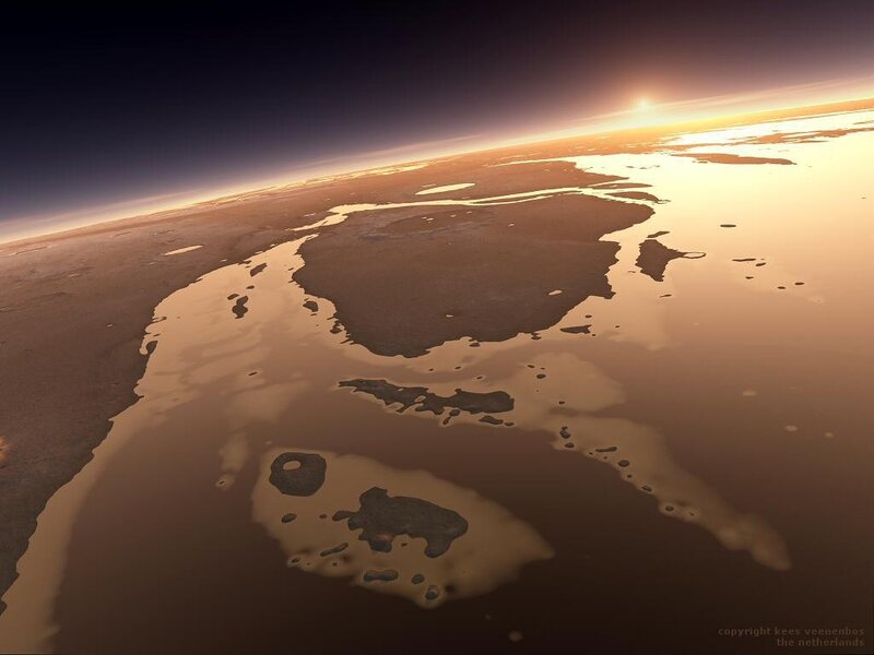 Aerial view of a planet's surface