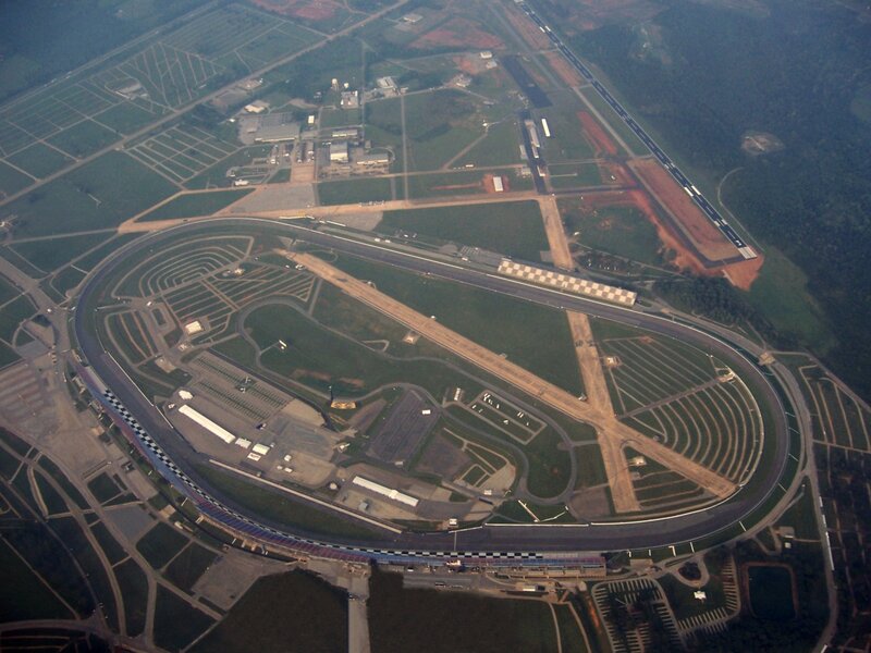 Aerial view of a race track