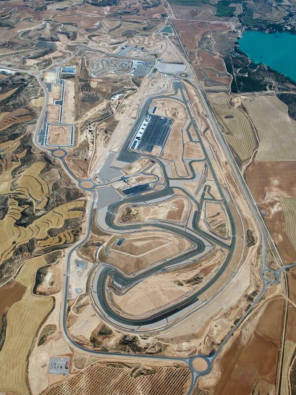 Aerial view of a race track