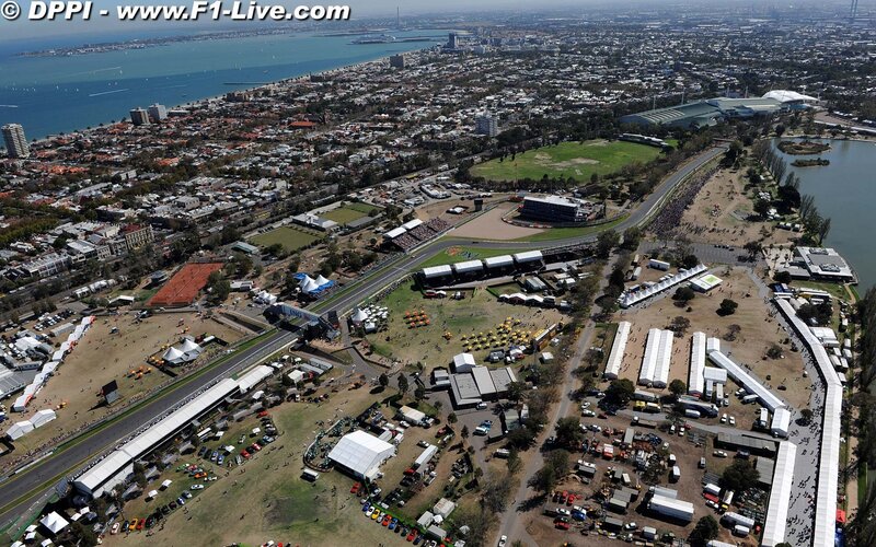 Aerial view of a race track