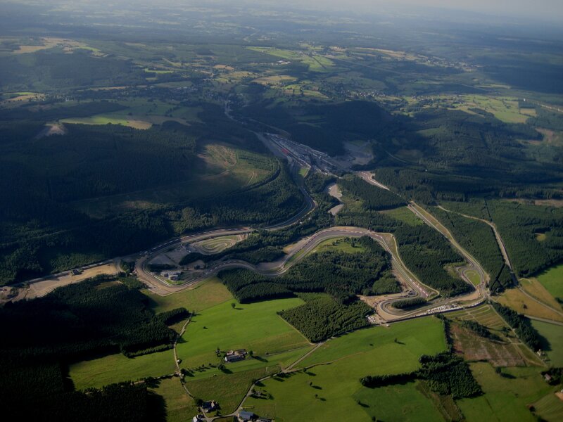 Aerial view of a race track