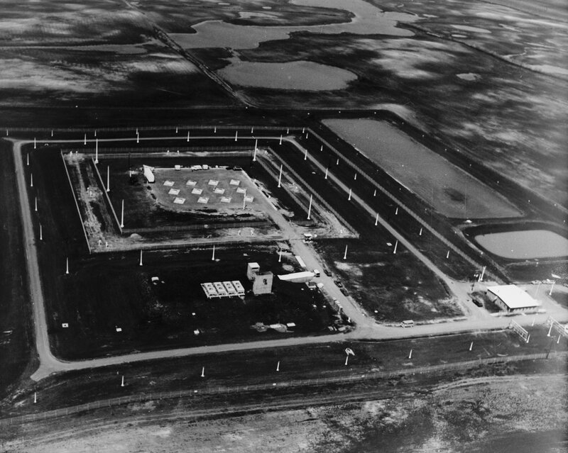 Aerial view of a research facility