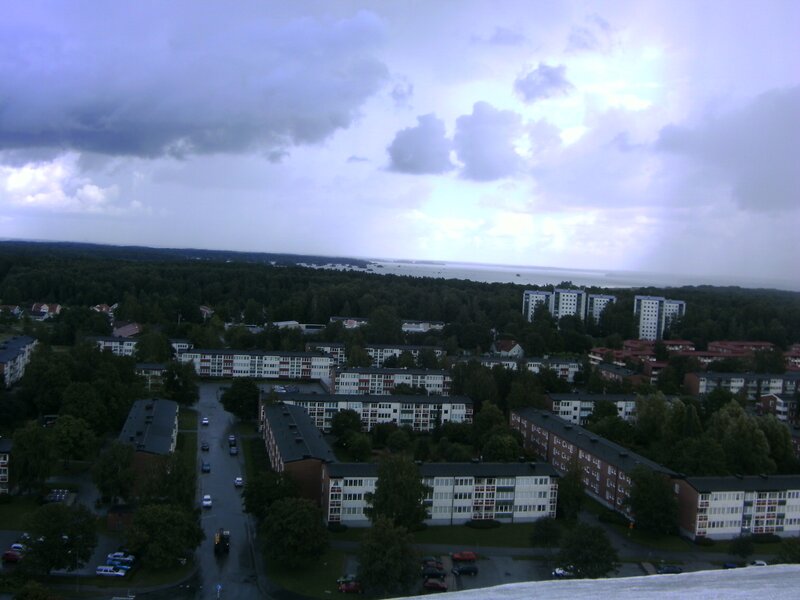 Aerial view of a residential area