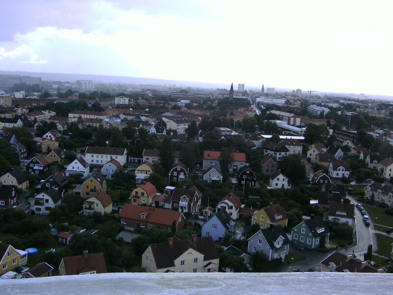 aerial view of a residential area