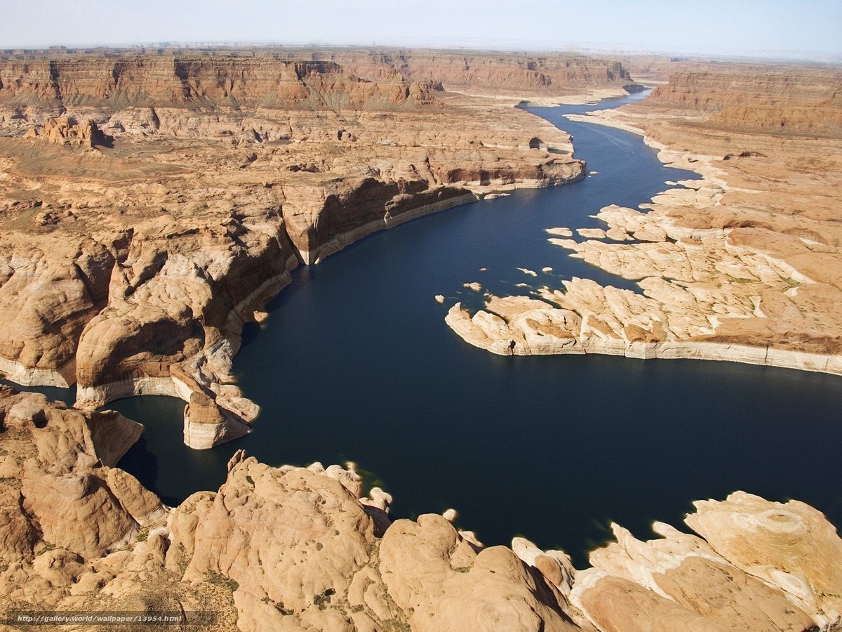 Aerial view of a river canyon